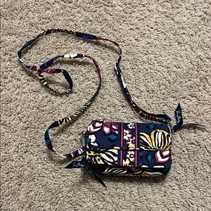Vera Bradley Floral Crossbody Bag - Blue and Pink